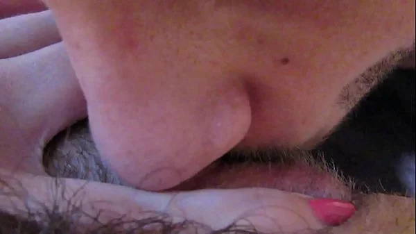 Big clit licking and sucking until she cums hard hairy girlfriend huge orgasm in close up