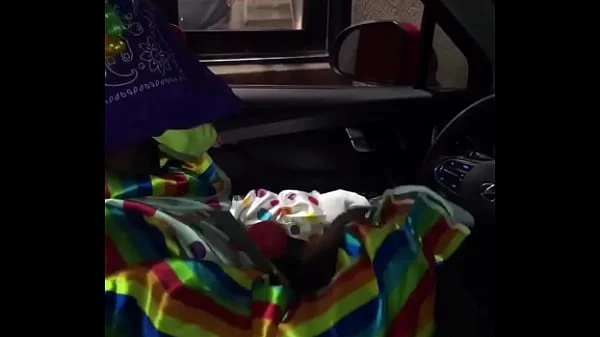 Clown gets dick sucked while ordering food