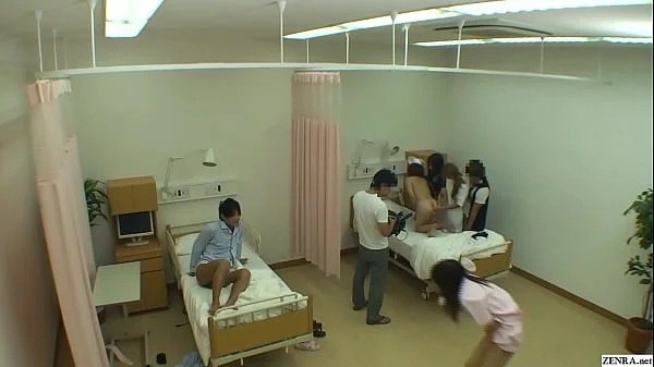 Japanese CMNF naked hospital prank TV show
