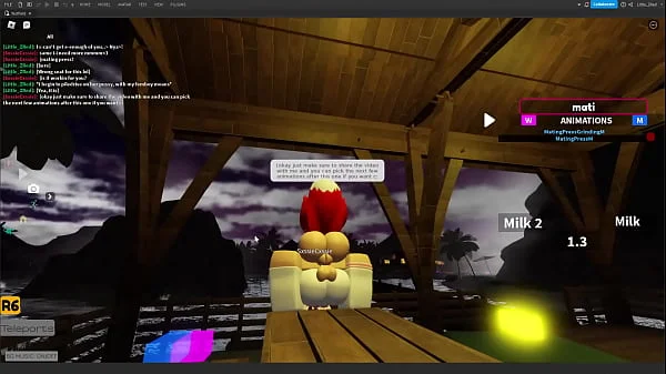 Femboy cat pegging bisexual female bunny in a Roblox Studio collab project