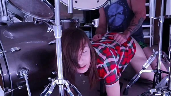 Stepmom gets stuck in Drum Set Stepson helps