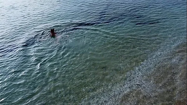 Drone exibitionism on Nudist beach