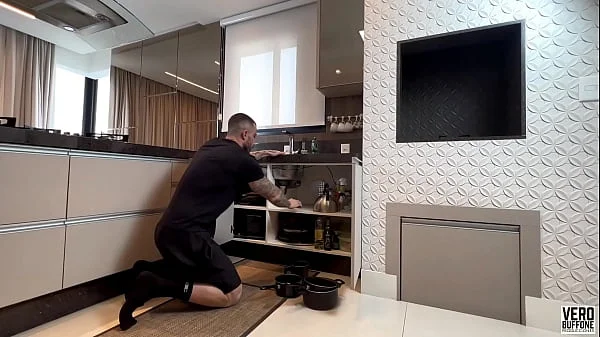 My big cock client fucks my ass on my first day of plumbing