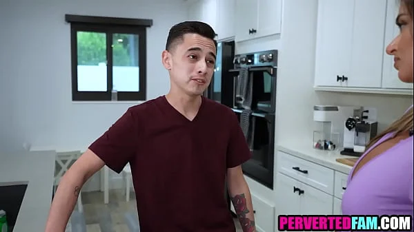 Hot step mom has crush on young step son