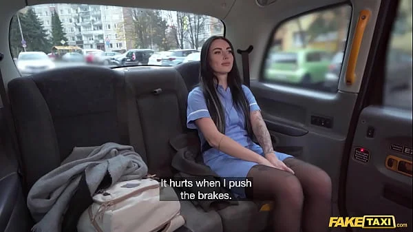 Fake Taxi Hot Nurse in Uniform Gives Driver a Suck and Fuck before a Meeting