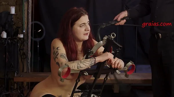 Lovely Redhead Babe Struggles Against Hard Whipping