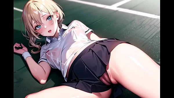 Sexy Young Anime Teens Playing Tennis With Transparent Cloth (with pussy masturbation ASMR sound!) Uncensored Hentai