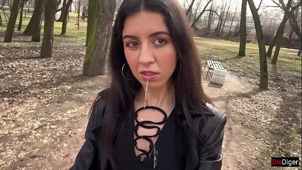 Cum on a girl's face so she could walk through the park covered in sperm and shock people - Cumwalk