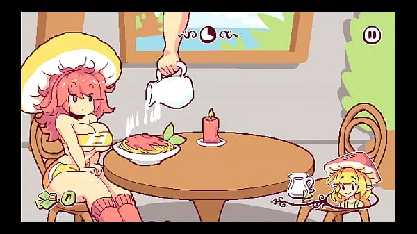 Futanari Di Funghi [ FUTA Hentai Game ] Ep.1 giving then shemale cum as special sauce in the restaurant !