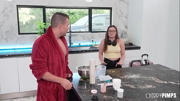 Stepdaughter Leana Lovings uses her Big Tits to Help Stepdad Codey Steele Clone His Willy