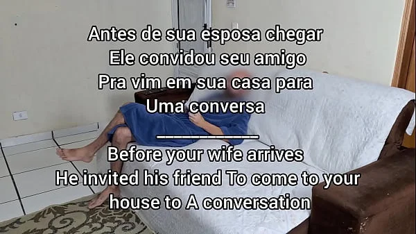 Pegadinha com minha esposa de olhos vendados deixei meu amigo tomar meu lugar para foder minha esposa