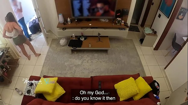 Hot wife Thay Ksada was recognized by the delivery man, she lets him suck her on the living room sofa - with English subtitles - teaser