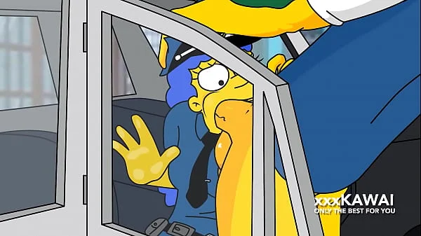 Police Marge tries to Arrest Snake but he Fucks Her (The Simpsons)