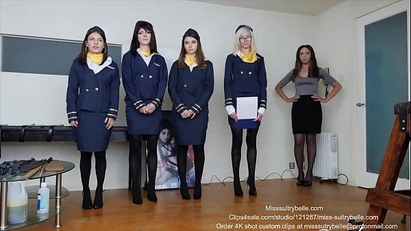 Caned and whipped cabin crew.