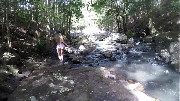 SecretCrush - Flashing In Public Waterfall Leads to Pussy Fuck 2017