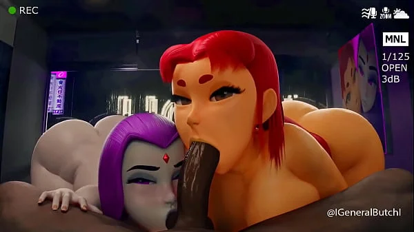 Starfire & Raven Sucking BBC (generalbutch)